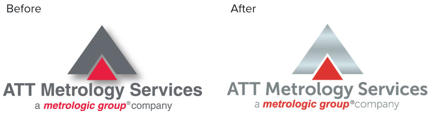 ATT Metrology logo before and after