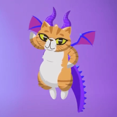Animated dragon-cat hybrid character created by VMG Studios