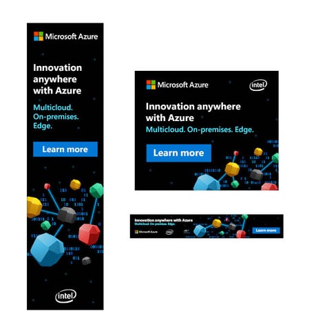 Static digital banners for Microsoft's Azure Hybrid created by VMG Studios