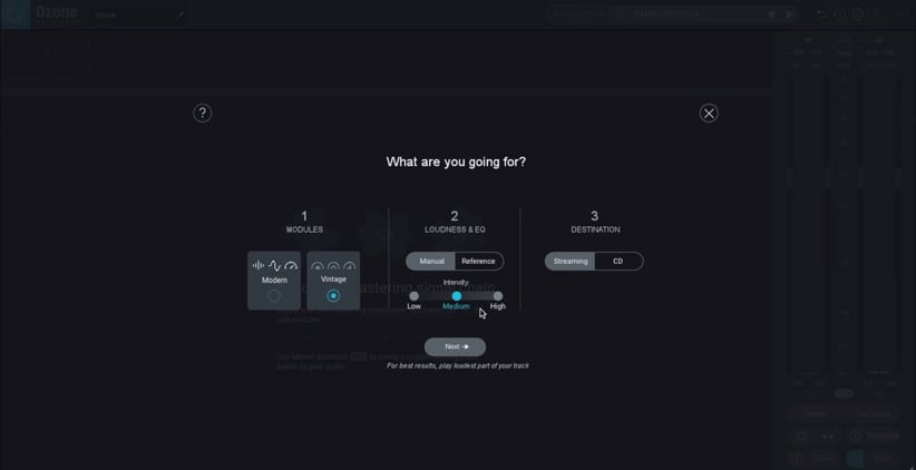 The iZotope Ozone 9 Mastering Assistant