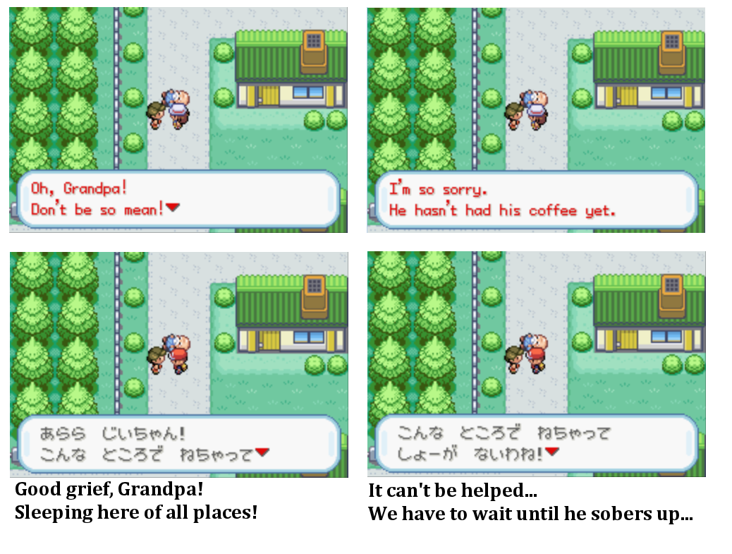 Pokemon video game translated and localized from Japanese to English