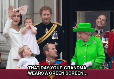 Queen of England Green Screen