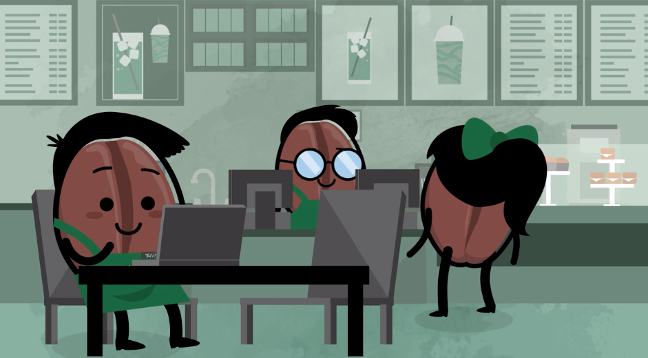 Starbucks Bean Stock animation produced by VMG Studios