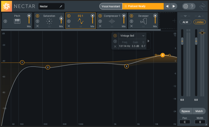 A 4k dip and 10k boost applied in iZotope Nectar 3