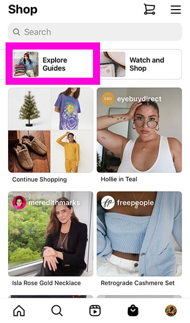 Instagram guides in Instagram Shop feature