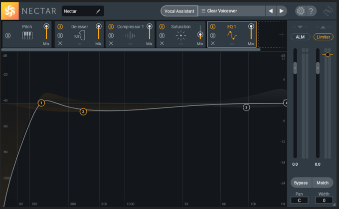 Applying a low-mid dip in iZotope Nectar 3