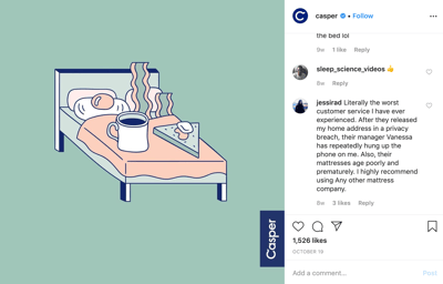 Minimalist design for social media trends instagram page for Casper