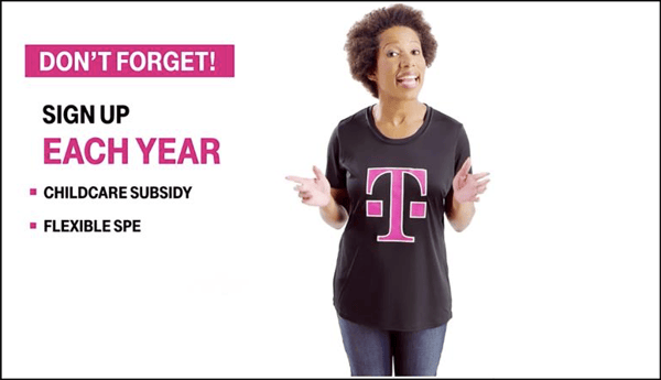 Motion graphics accompanying simple live-action shoot of a woman in a T-Mobile shirt talking to screen