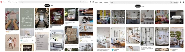 pinterest side by side wedding home board