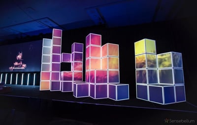 Projection mapping of stacked boxes