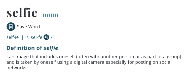 Definition of selfie from Merriam-Webster