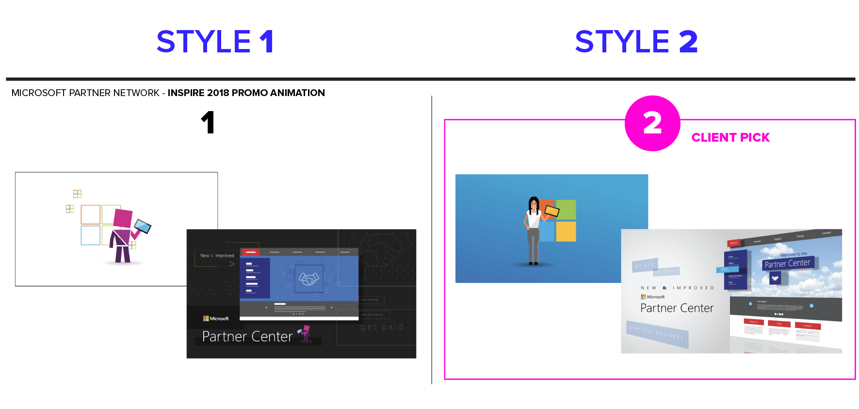 Style frame designs for Microsoft