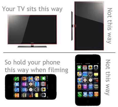 Horizontal versus vertical video recording on a smartphone
